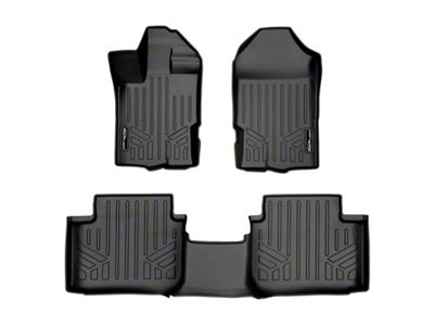 SmartLiner Smart Coverage Custom Fit Front and Rear Floor Liners; Black (19-23 Ranger SuperCab w/ Vinyl Flooring)