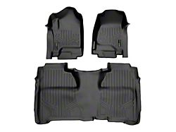 SmartLiner Smart Coverage Custom Fit Front and Rear Floor Liners; Under Rear Seat Coverage; Black (14-18 Sierra 1500 Crew Cab w/o Floor Shifter & Vinyl Flooring)
