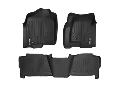 SmartLiner Smart Coverage Custom Fit Front and Rear Floor Liners; Black (04-06 Sierra 1500 Crew Cab w/o Floor Shifter & Vinyl Flooring)