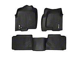 SmartLiner Smart Coverage Custom Fit Front and Rear Floor Liners; Black (99-06 Sierra 1500 Extended Cab w/o Floor Shifter & Vinyl Flooring)