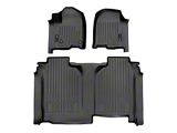 SmartLiner Smart Coverage Custom Fit Front and Rear Floor Liners; Black (19-26 Sierra 1500 Crew Cab w/ Bench Seats, w/o Rear Under Seat Storage & Vinyl Flooring)