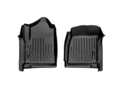 SmartLiner Smart Coverage Custom Fit Front Floor Liner; Black (14-18 Sierra 1500 Regular Cab w/ Vinyl Flooring & w/o Floor Shifter)
