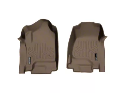 SmartLiner Smart Coverage Custom Fit Front Floor Liner; Tan (14-18 Sierra 1500 w/o Floor Shifter & Vinyl Flooring)