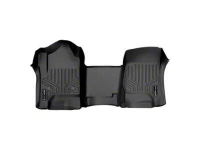 SmartLiner Smart Coverage Custom Fit Front Over the Hump Floor Liner; Black (14-18 Sierra 1500 Double Cab & Crew Cab w/o Center Console, Floor Shifter & Vinyl Flooring)