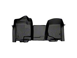 SmartLiner Smart Coverage Custom Fit Front Over the Hump Floor Liner; Black (07-13 Sierra 1500 Extended Cab & Crew Cab w/ Front Bench Seats & w/o Floor Shifter & Vinyl Flooring)