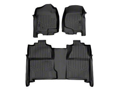 SmartLiner Smart Coverage Custom Fit Front and Rear Floor Liners; Black (07-14 Sierra 2500 HD Crew Cab w/o Floor Shifter & Vinyl Flooring)