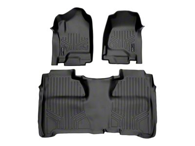 SmartLiner Smart Coverage Custom Fit Front and Rear Floor Liners; Under Rear Seat Coverage; Black (15-19 Sierra 2500 HD Crew Cab w/o Floor Shifter & Vinyl Flooring)