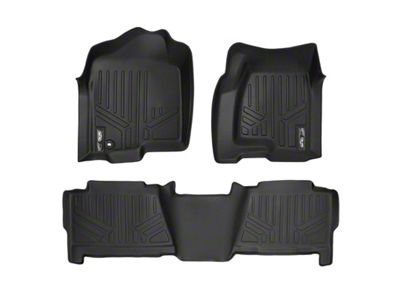 SmartLiner Smart Coverage Custom Fit Front and Rear Floor Liners; Black (01-06 Sierra 2500 HD Crew Cab w/o Floor Shifter & Vinyl Flooring)
