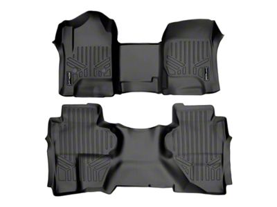 SmartLiner Smart Coverage Custom Fit Front Over the Hump and Rear Floor Liners; Black (15-19 Sierra 2500 HD Double Cab w/o Center Console, Floor Shifter & Vinyl Flooring)
