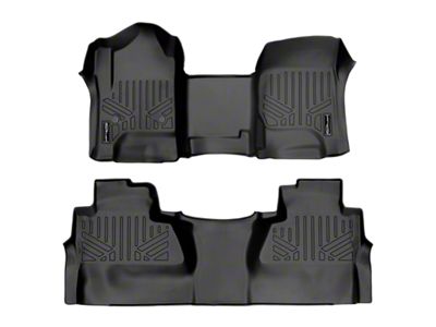 SmartLiner Smart Coverage Custom Fit Front Over the Hump and Rear Floor Liners; Black (15-19 Sierra 2500 HD Crew Cab w/o Manual Floor 4x4 Shifter, w/o Vinyl Flooring