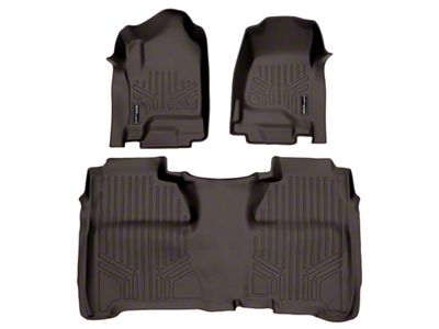 SmartLiner Smart Coverage Custom Fit Front and Rear Floor Liners; Cocoa (15-19 Sierra 2500 HD Crew Cab w/o Vinyl Flooring)