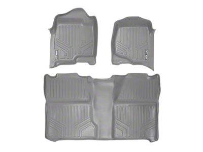 SmartLiner Smart Coverage Custom Fit Front and Rear Floor Liners; Gray (07-14 Sierra 2500 HD Crew Cab w/o Floor Shifter & Vinyl Flooring)