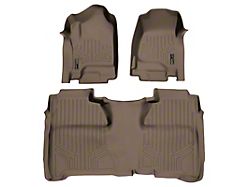 SmartLiner Smart Coverage Custom Fit Front and Rear Floor Liners; Under Rear Seat Coverage; Tan (15-19 Sierra 2500 HD Crew Cab w/o Floor Shifter & Vinyl Flooring)
