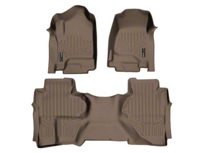 SmartLiner Smart Coverage Custom Fit Front and Rear Floor Liners; Tan (15-19 Sierra 2500 HD Double Cab w/o Floor Shifter & Vinyl Flooring)
