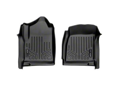 SmartLiner Smart Coverage Custom Fit Front Floor Liner; Black (15-19 Sierra 2500 HD Regular Cab w/ Vinyl Flooring & w/o Floor Shifter)