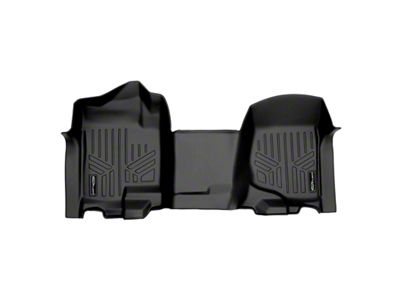 SmartLiner Smart Coverage Custom Fit Front Over the Hump Floor Liner; Black (07-14 Sierra 2500 HD Extended Cab & Crew Cab w/ Front Bench Seats & w/o Floor Shifter & Vinyl Flooring)
