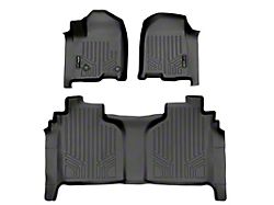 SmartLiner Smart Coverage Custom Fit Front and Rear Floor Liners; Black (20-26 Sierra 2500 HD Crew Cab w/ Carpet Floor & Under Seat Storage)