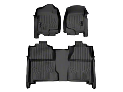 SmartLiner Smart Coverage Custom Fit Front and Rear Floor Liners; Black (07-13 Silverado 1500 Crew Cab w/o Floor Shifter & Vinyl Flooring, Excluding Hybrid)