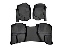 SmartLiner Smart Coverage Custom Fit Front and Rear Floor Liners; Black (07-13 Silverado 1500 Extended Cab w/o Floor Shifter & Vinyl Flooring, Excluding Hybrid)