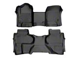 SmartLiner Smart Coverage Custom Fit Front Over the Hump and Rear Floor Liners; Black (14-18 Silverado 1500 Double Cab w/o Center Console, Floor Shifter & Vinyl Flooring)