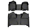 SmartLiner Smart Coverage Custom Fit Front Over the Hump and Rear Floor Liners; Black (07-13 Silverado 1500 Crew Cab w/ Front Bench Seats & w/o Floor Shifter & Vinyl Flooring)