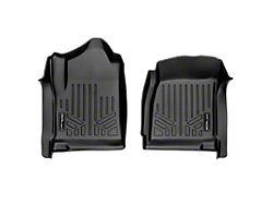 SmartLiner Smart Coverage Custom Fit Front Floor Liner; Black (14-18 Silverado 1500 Regular Cab w/ Vinyl Flooring & w/o Floor Shifter)