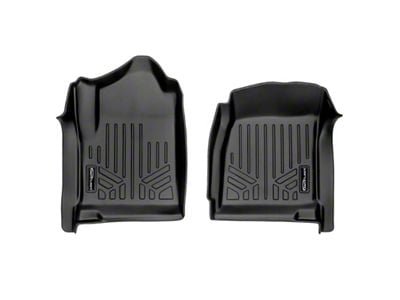 SmartLiner Smart Coverage Custom Fit Front Floor Liner; Black (14-18 Silverado 1500 Regular Cab w/ Vinyl Flooring & w/o Floor Shifter)