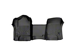 SmartLiner Smart Coverage Custom Fit Front Over the Hump Floor Liner; Black (14-18 Silverado 1500 Double Cab & Crew Cab w/o Center Console, Floor Shifter & Vinyl Flooring)