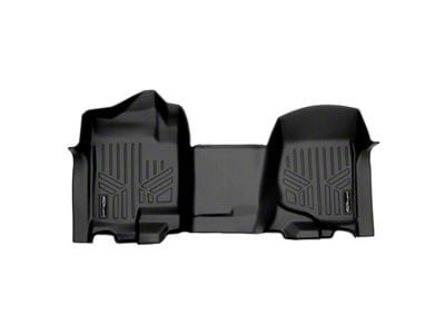 SmartLiner Smart Coverage Custom Fit Front Over the Hump Floor Liner; Black (07-13 Silverado 1500 Extended Cab & Crew Cab w/ Front Bench Seats & w/o Floor Shifter & Vinyl Flooring)