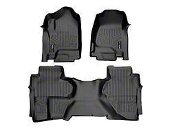 SmartLiner Smart Coverage Custom Fit Front and Rear Floor Liners; Black (15-19 Silverado 2500 HD Double Cab w/o Floor Shifter & Vinyl Flooring)