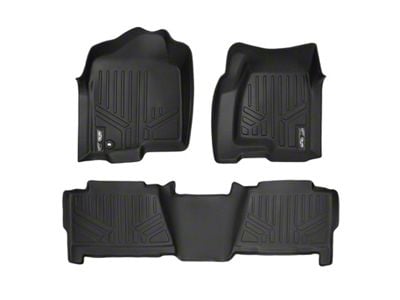 SmartLiner Smart Coverage Custom Fit Front and Rear Floor Liners; Black (01-06 Silverado 2500 HD Crew Cab w/o Floor Shifter & Vinyl Flooring)
