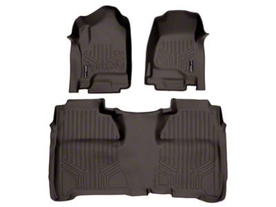 SmartLiner Smart Coverage Custom Fit Front and Rear Floor Liners; Cocoa (15-19 Silverado 2500 HD Crew Cab w/o Vinyl Flooring)