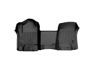 SmartLiner Smart Coverage Custom Fit Front Over the Hump Floor Liner; Black (15-19 Silverado 2500 HD Double Cab & Crew Cab w/o Center Console, Floor Shifter & Vinyl Flooring)