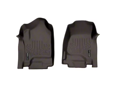 SmartLiner Smart Coverage Custom Fit Front Floor Liner; Cocoa (15-19 Silverado 3500 HD w/o Floor Shifter & Vinyl Flooring)