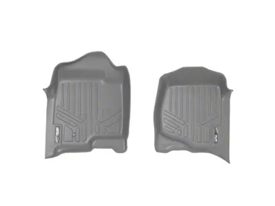 SmartLiner Smart Coverage Custom Fit Front Floor Liner; Gray (07-14 Silverado 3500 HD w/o Floor Shifter & Vinyl Flooring)