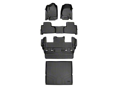 SmartLiner Smart Coverage Custom Fit Front, 2nd Row, 3rd Row Floor and Cargo Liners; Behind 2nd Row; Black (15-20 Tahoe w/ 2nd Row Bucket Seats)