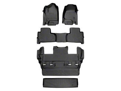 SmartLiner Smart Coverage Custom Fit Front, 2nd Row, 3rd Row Floor and Cargo Liners; Behind 2nd Row; Black (15-20 Tahoe w/ 2nd Row Bucket Seats)