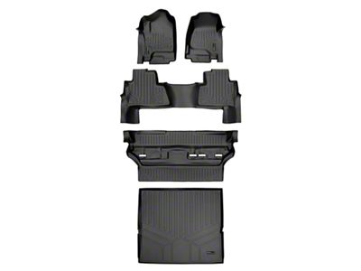SmartLiner Smart Coverage Custom Fit Front, 2nd Row, 3rd Row Floor and Cargo Liners; Behind 2nd Row; Black (15-20 Tahoe w/ 2nd Row Bench Seat)