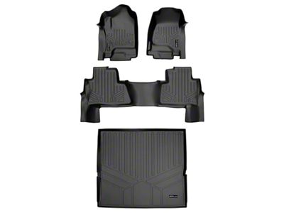SmartLiner Smart Coverage Custom Fit Front, Rear Floor and Cargo Liners; Behind 2nd Row; Black (15-20 Tahoe w/ 2nd Row Bench Seat)