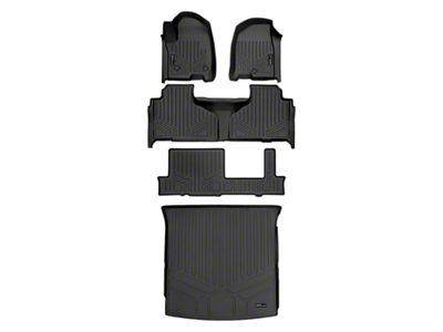 SmartLiner Smart Coverage Custom Fit Front, 2nd Row, 3rd Row Floor and Cargo Liners; Behind 2nd Row; Black (21-26 Tahoe w/ 2nd Row Bench Seat)
