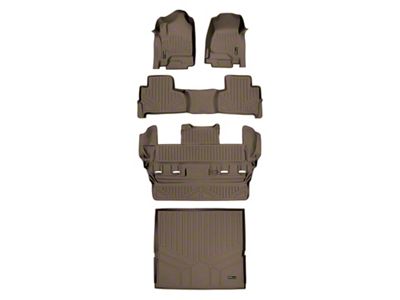 SmartLiner Smart Coverage Custom Fit Front, 2nd Row, 3rd Row Floor and Cargo Liners; Behind 2nd Row; Tan (15-20 Tahoe w/ 2nd Row Bucket Seats)