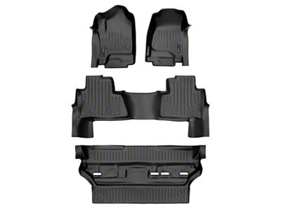 SmartLiner Smart Coverage Custom Fit Front, 2nd Row and 3rd Row Floor Liners; Black (15-20 Tahoe w/ 2nd Row Bench Seat)