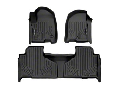 SmartLiner Smart Coverage Custom Fit Front and 2nd Floor Liners; Black (21-26 Tahoe w/ 2nd Row Bench Seat)