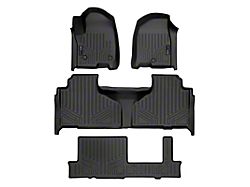 SmartLiner Smart Coverage Custom Fit Front, 2nd Row and 3rd Row Liners; Black (21-26 Tahoe w/ 2nd Row Bench Seat)