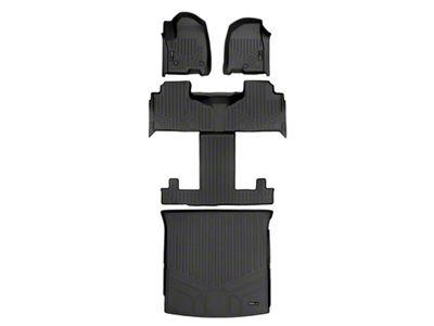 SmartLiner Smart Coverage Custom Fit Front, 2nd Row and Cargo Liners; Behind 2nd Row; Black (21-26 Tahoe w/ 2nd Row Bucket Seats)