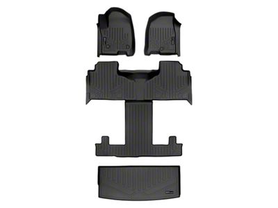 SmartLiner Smart Coverage Custom Fit Front, 2nd Row and Cargo Liners; Behind 3rd Row; Black (21-26 Tahoe w/ 2nd Row Bucket Seats)