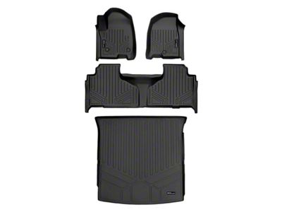 SmartLiner Smart Coverage Custom Fit Front, 2nd Row and Cargo Liners; Behind 2nd Row; Black (21-26 Tahoe w/ 2nd Row Bench Seat)