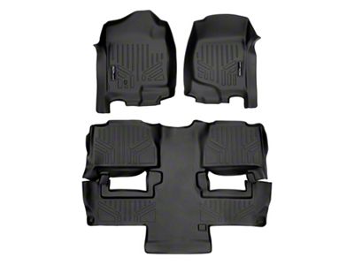 SmartLiner Smart Coverage Custom Fit Front and 2nd Row Floor Liners; Full Floor Coverage; Black (11-14 Tahoe w/ 2nd Row Bucket Seats, Excluding Hybrid)