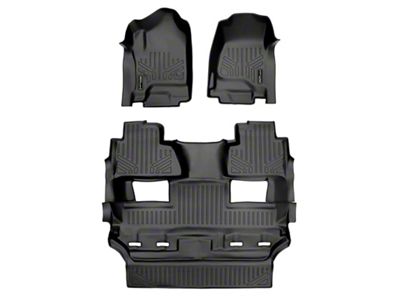 SmartLiner Smart Coverage Custom Fit Front and 2nd Row Floor Liners; Black (15-20 Tahoe w/ 2nd Row Bucket Seats)