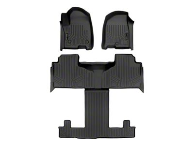 SmartLiner Smart Coverage Custom Fit Front and 2nd Row Floor Liners; Black (21-26 Tahoe w/ 2nd Row Bucket Seats)